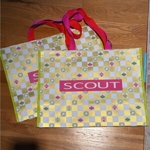 Scout Gold and White Checkered Reusable Shopping Bag